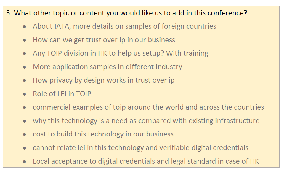What other topic or content you would like us to add in this conference?